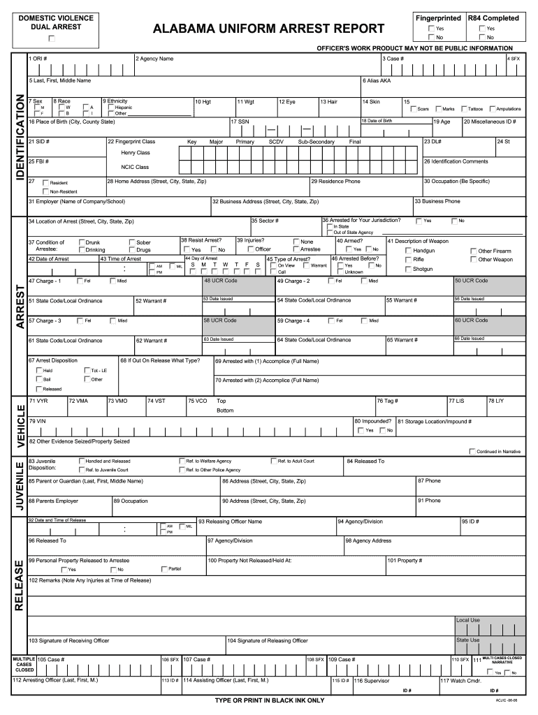 Inmate Release Report  Form